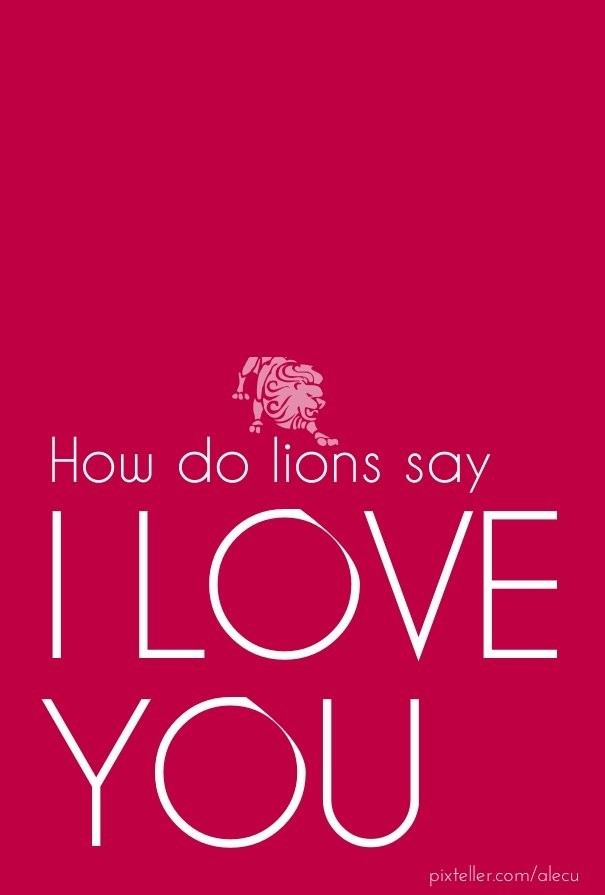 How do lions say I LOVE YOU Design 