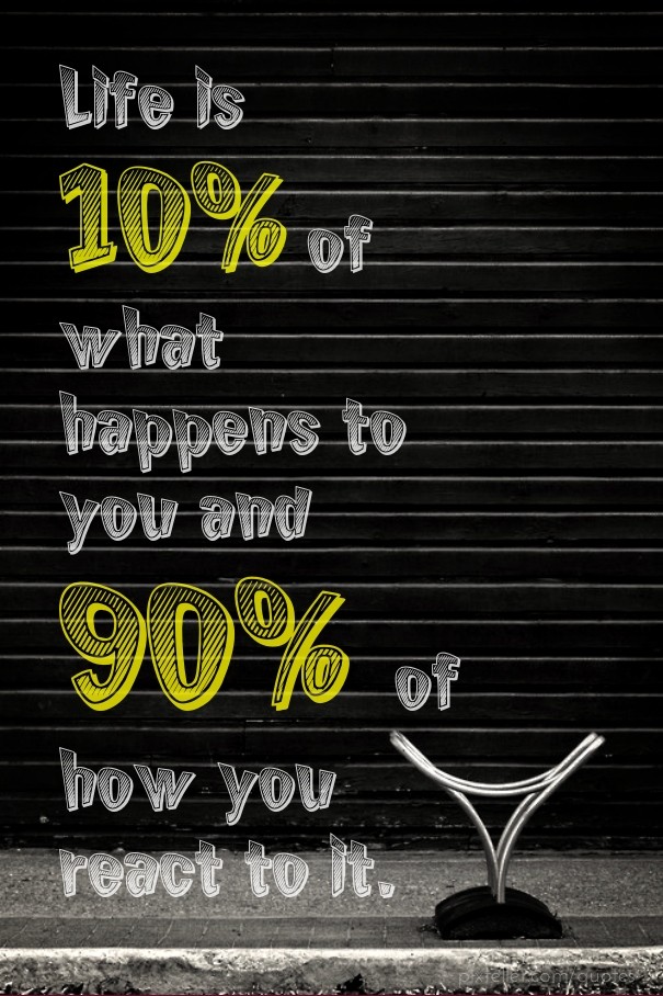 Life is 10% of what happens to you Design 