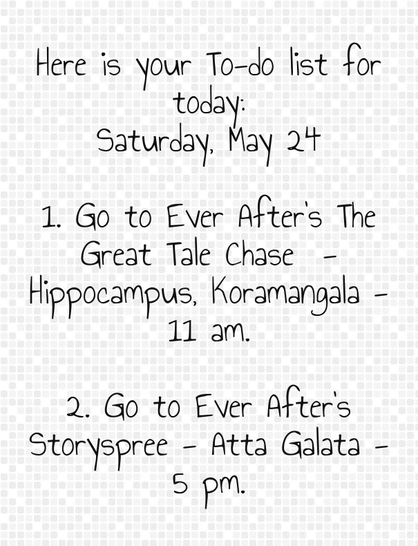 Here is your to-do list for today: Design 