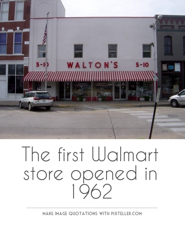 The first Walmart store opened in Design 