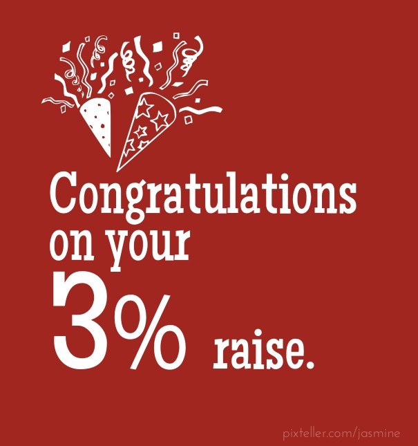Congratulations on your 3% raise. Design 
