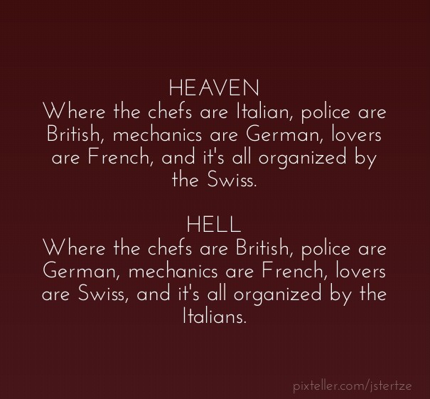Heaven where the chefs are italian, Design 