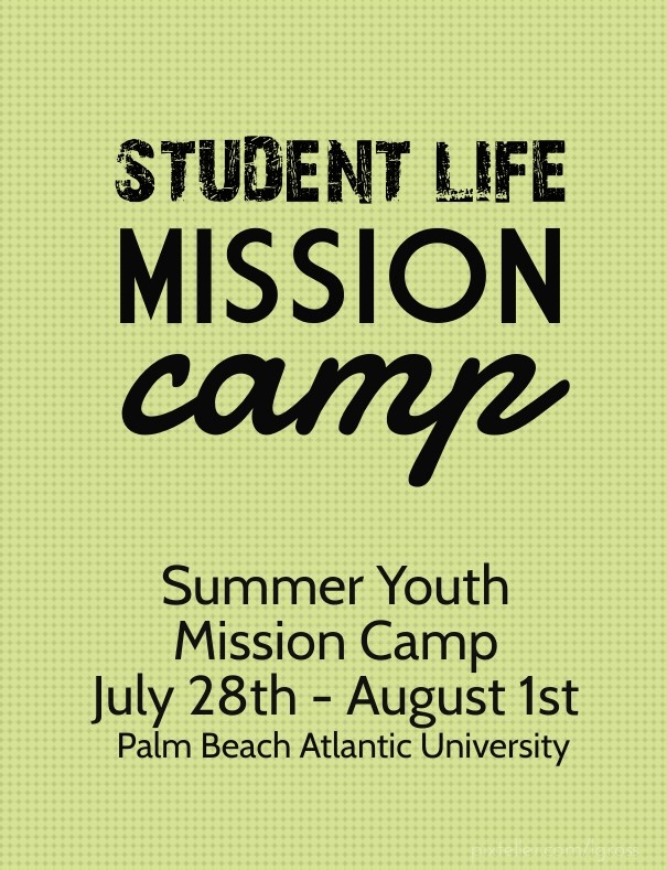 Student life mission camp summer Design 
