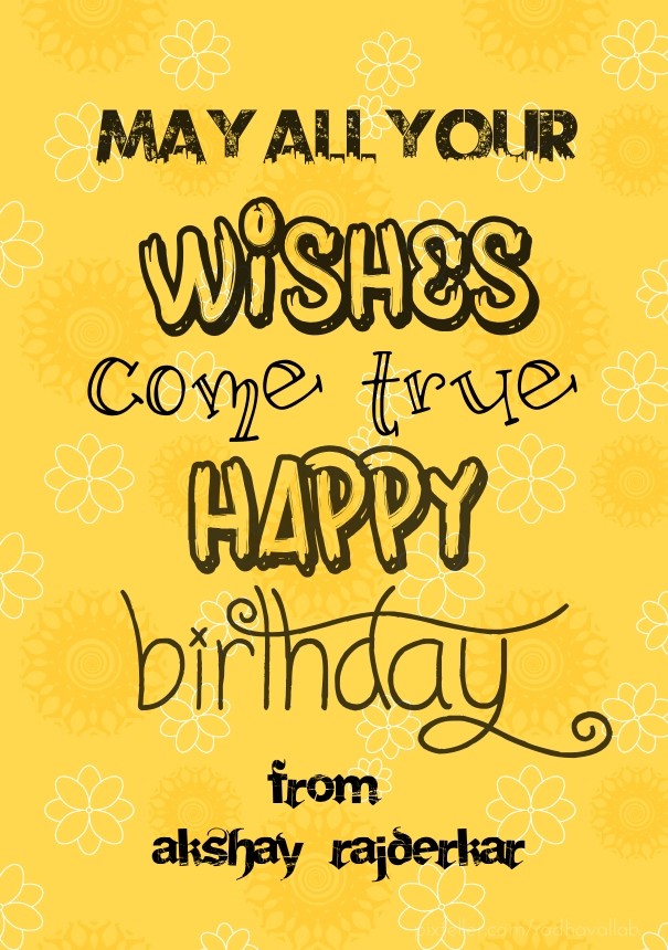 May all your wishes come true happy Design 