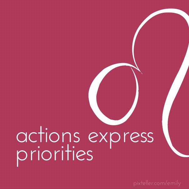 Actions express priorities Design 