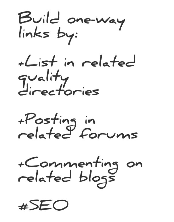 Build one-way links by: +list in Design 