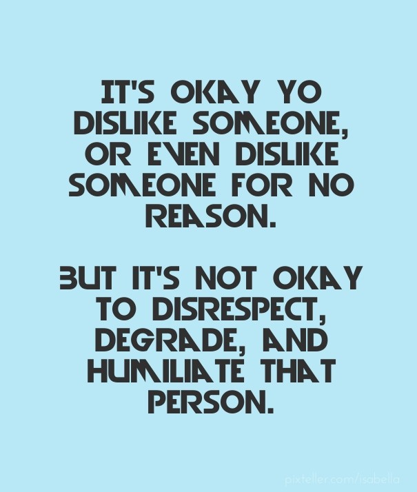 It's okay yo dislike someone, or Design 