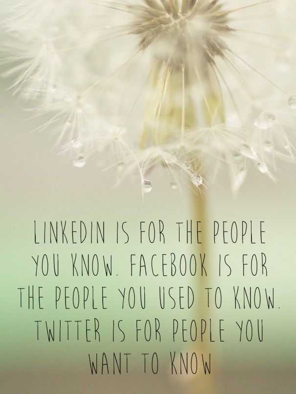 Linkedin is for the people you know. Design 