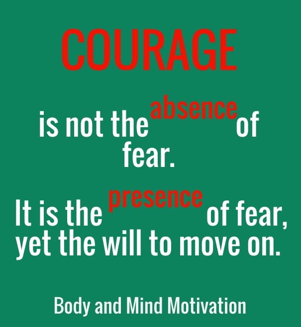Courage is not the of fear. it is Design 
