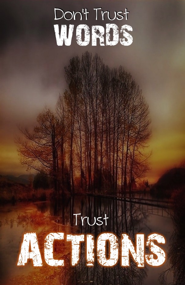 Don't trust words trust actions Design 