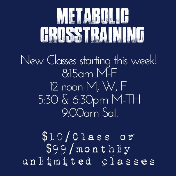 Metabolic crosstraining new classes Design 