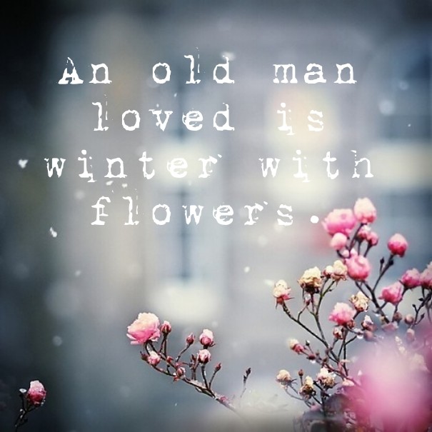 An old man loved is winter with Design 