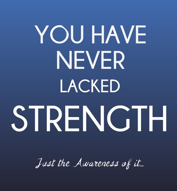 You have never lacked strength just Design 