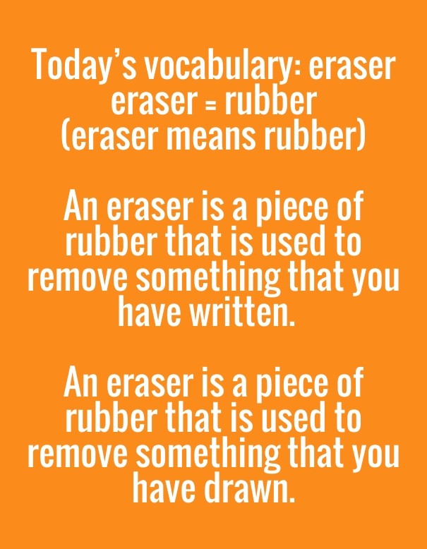 eraser vocabulary Design 