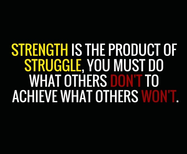 Strength is the product of struggle, Design 