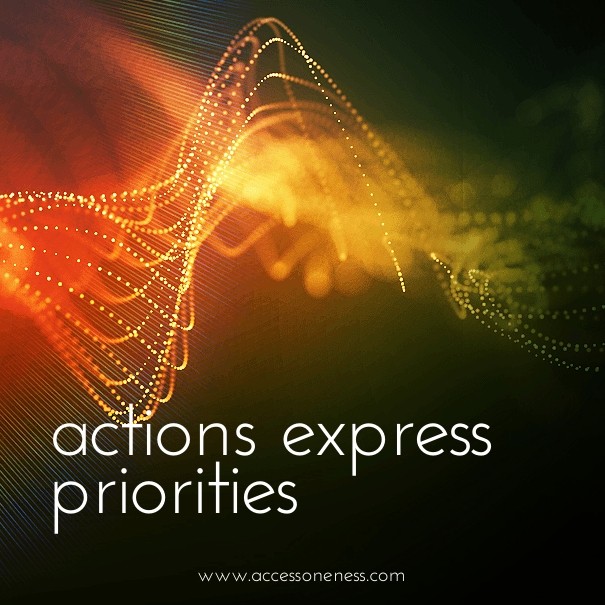 Actions express priorities. #actions Design 