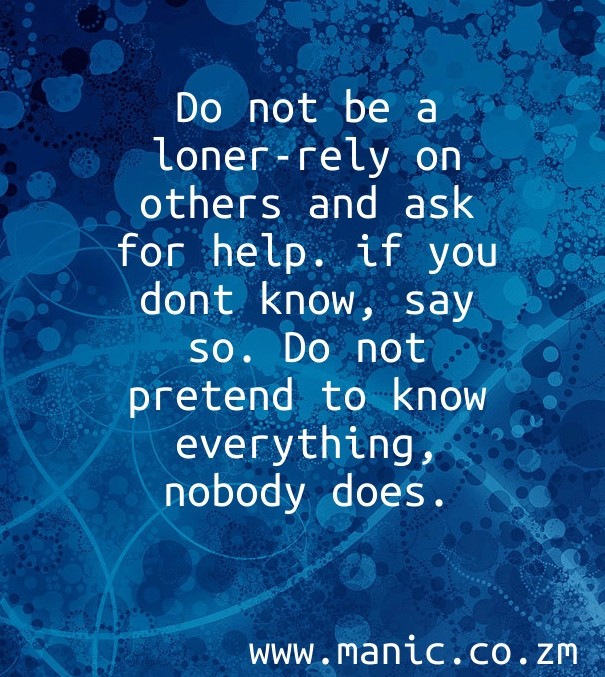 Do not be a loner-rely on others and Design 