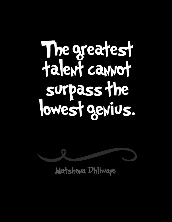 The greatest talent cannot surpass Design 