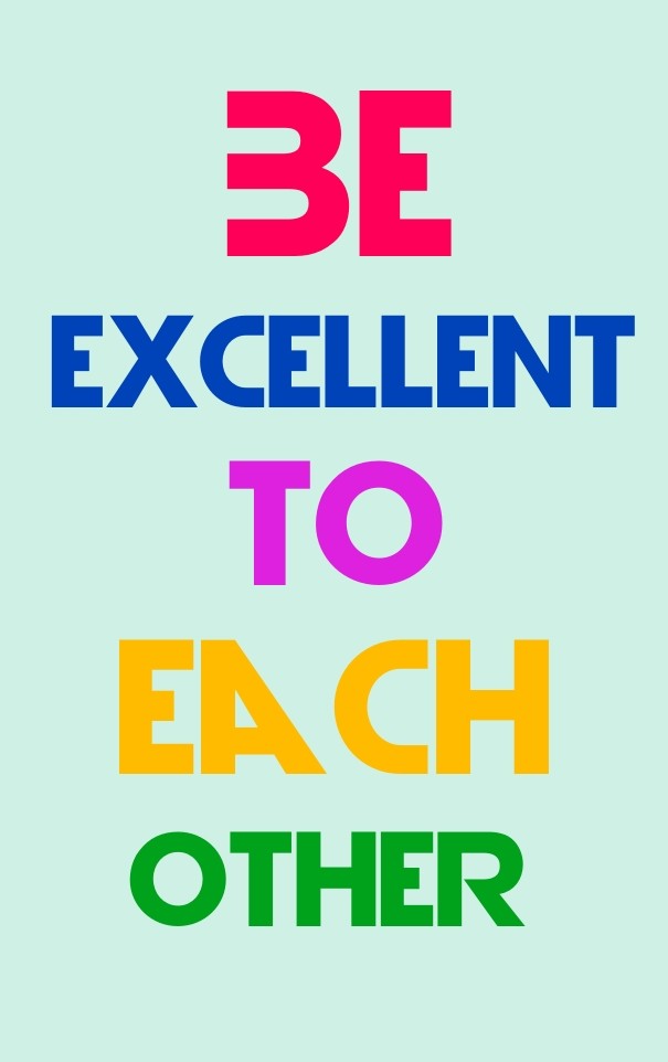 Be excellent to each other Design 