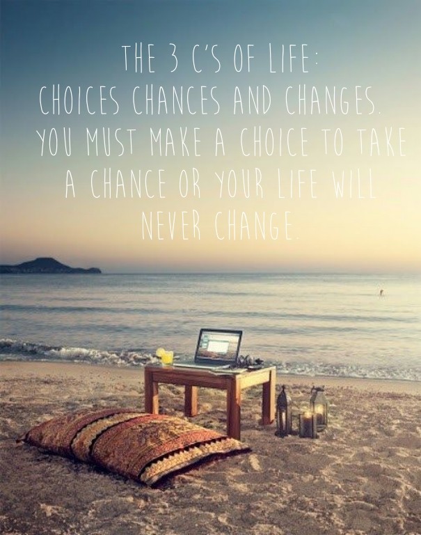 The 3 c's of life: choices chances Design 