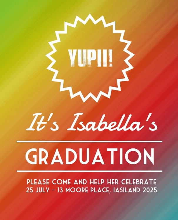 Yupii! it's isabella's graduation Design 
