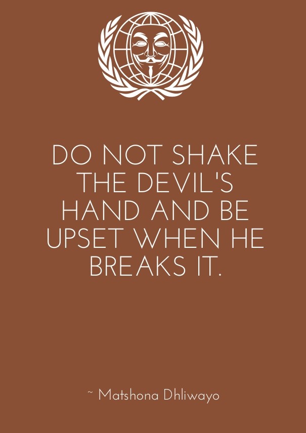 Do not shake the devil's hand and be Design 