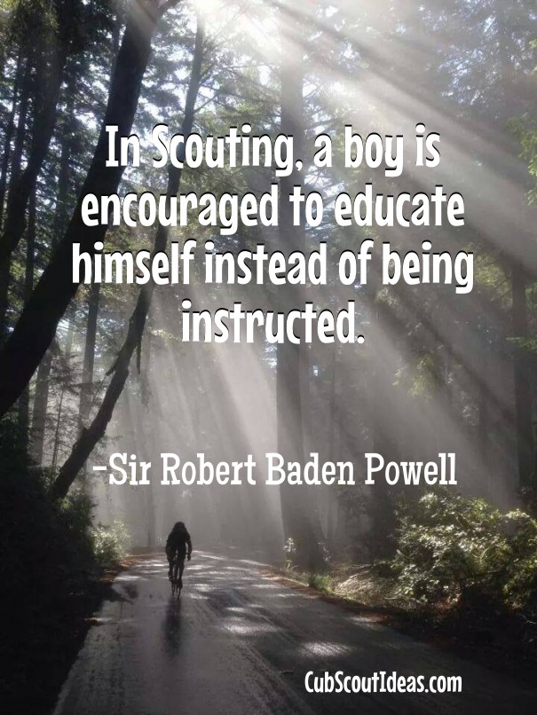 In scouting, a boy is encouraged to Design 