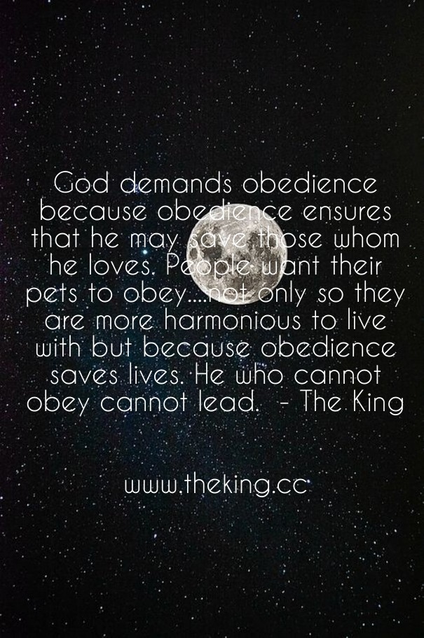 God demands obedience because Design 