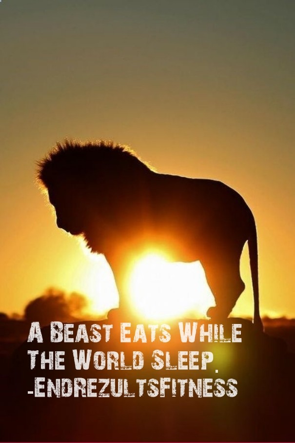 A beast eats while the world sleep. Design 