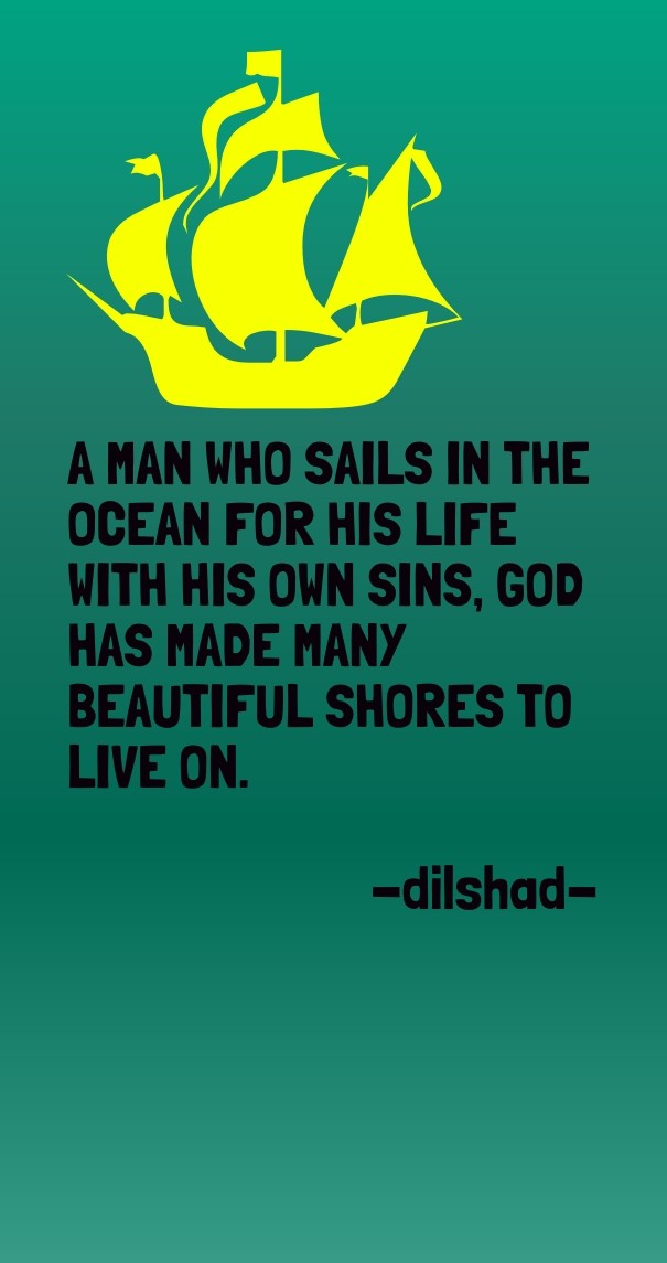A man who sails in the ocean for his Design 