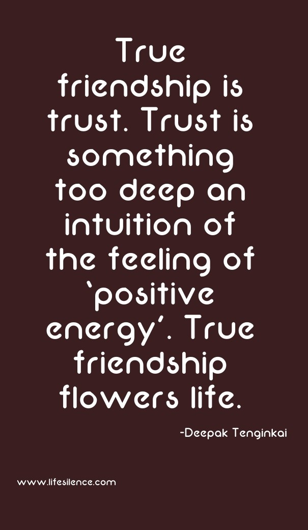 True friendship is trust. trust is Design 