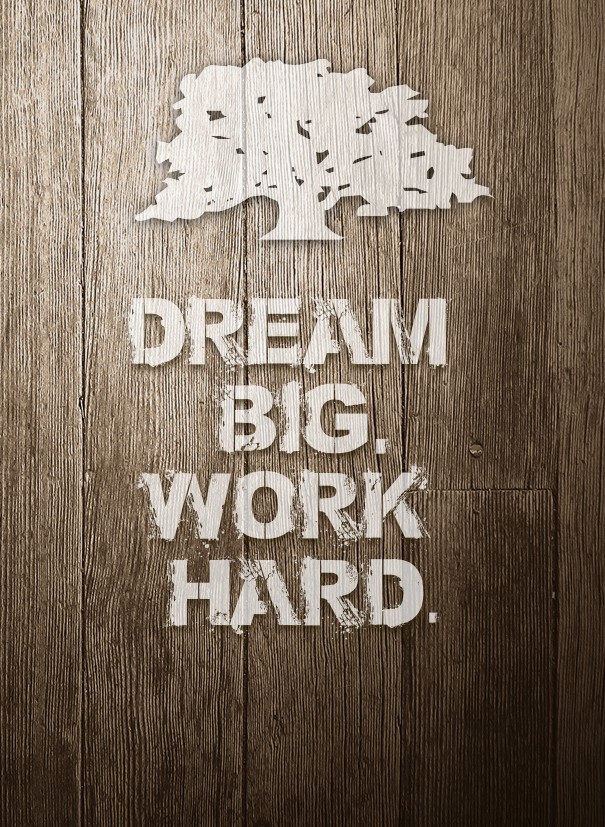 Dream big.work hard. Design 