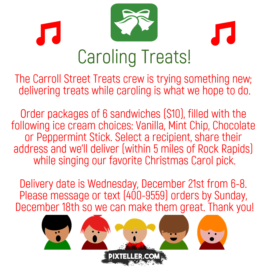 Caroling Treats Ad Design 