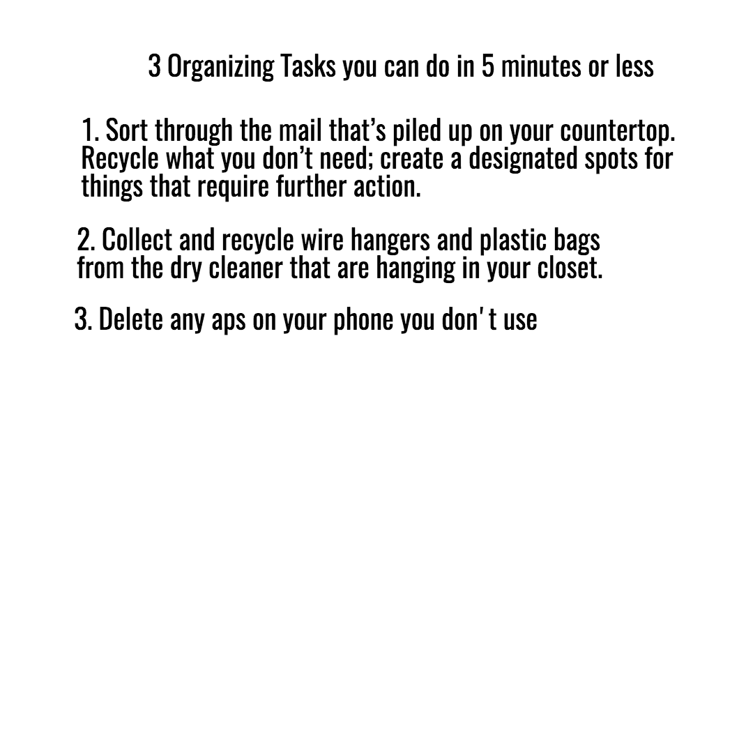 5 minutes to organize Design 