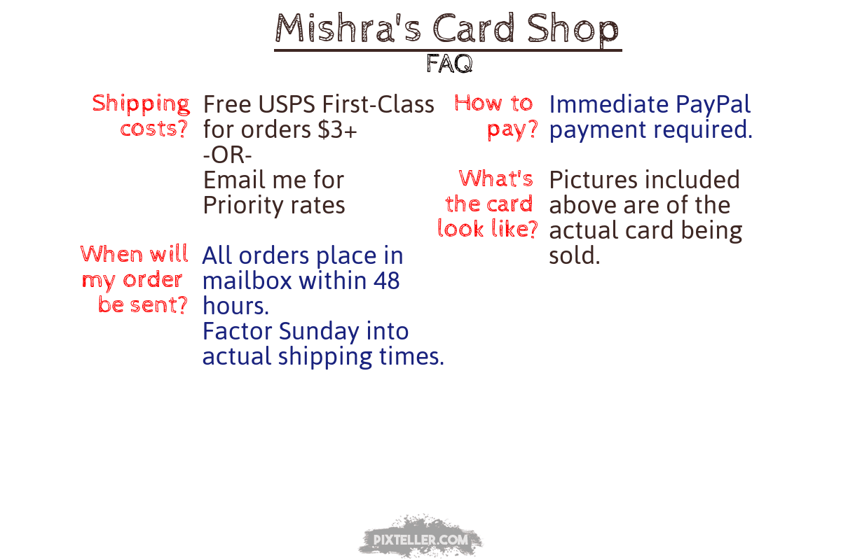 Mishra's Card Shop Design 