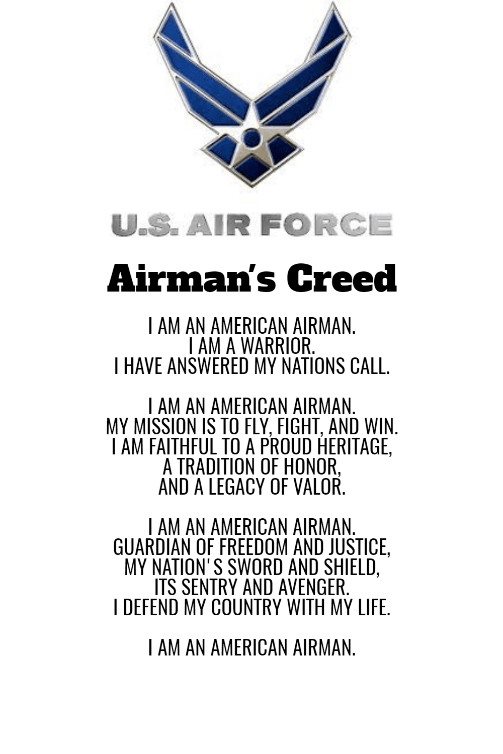 Airman's Creed Design 