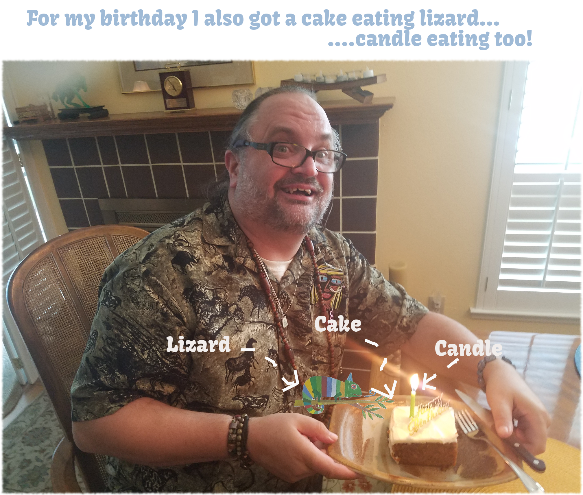 Cake eating Lizard Design 