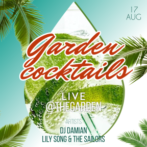 garden cocktails #summer #party #invitation #poster #green #cocktail 