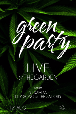 green party #summer #party #invitation #poster #green