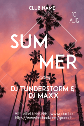 Summer club party #invitation #poster #club #vibe #summer #party #festival #music 