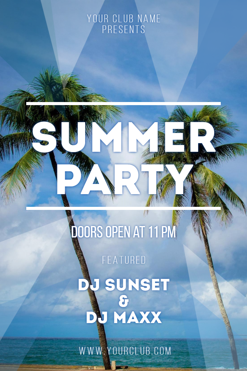 Summer party #invitation #poster Design  Template 