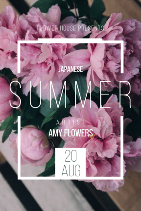 Japanese summer #invitation #summer #workshop #shop #flower #flowers #poster