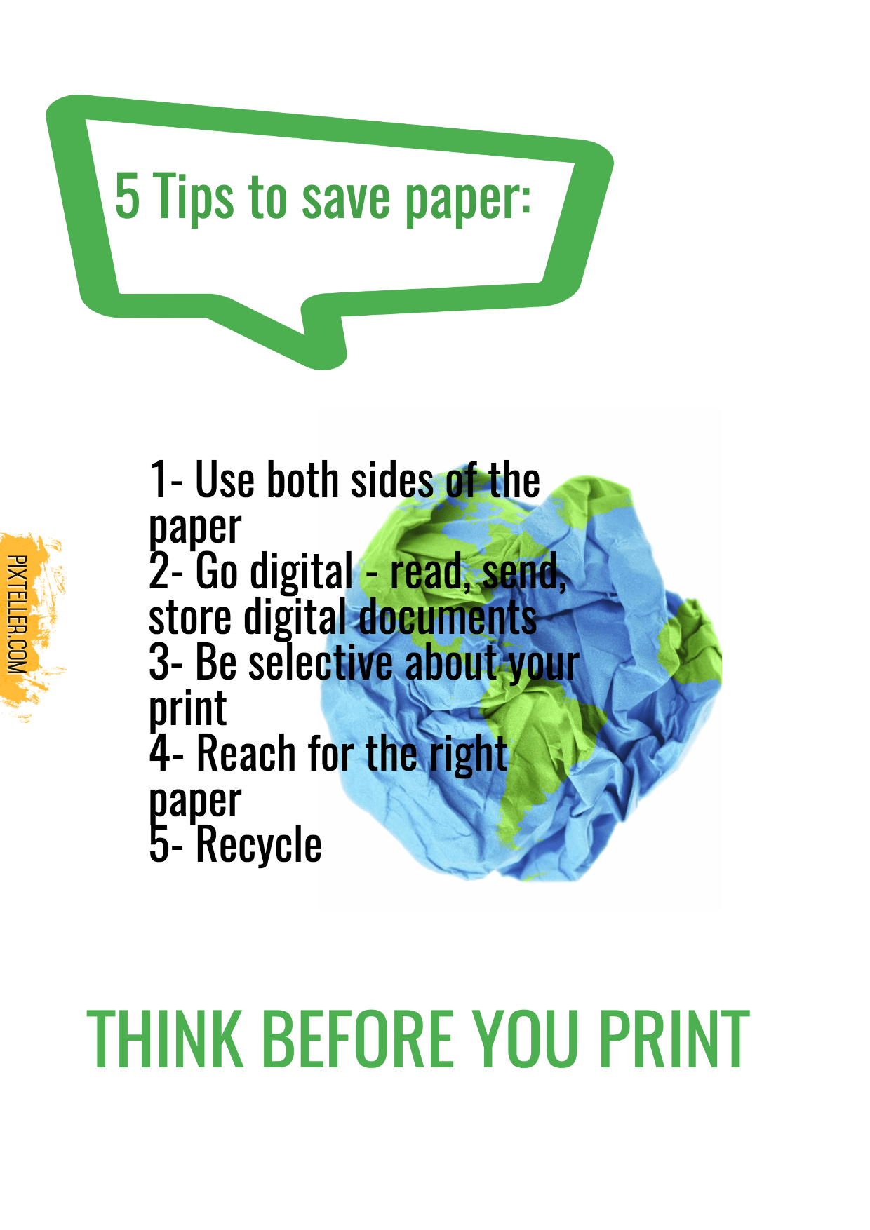 THINK BEFORE YOU PRINT Design 