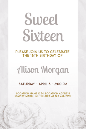 Sweet Sixteen #invitation #sweetsixteen #party #birthday #anniversary #