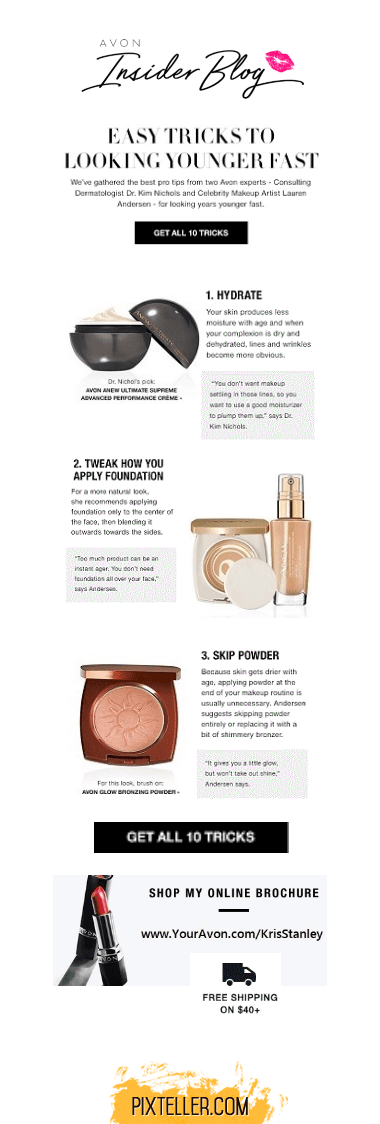Avon 10 tricks for looking younger Design 