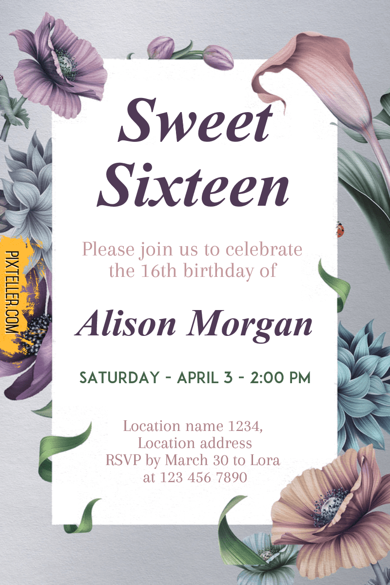 Sweet Sixteen #invitation Design 