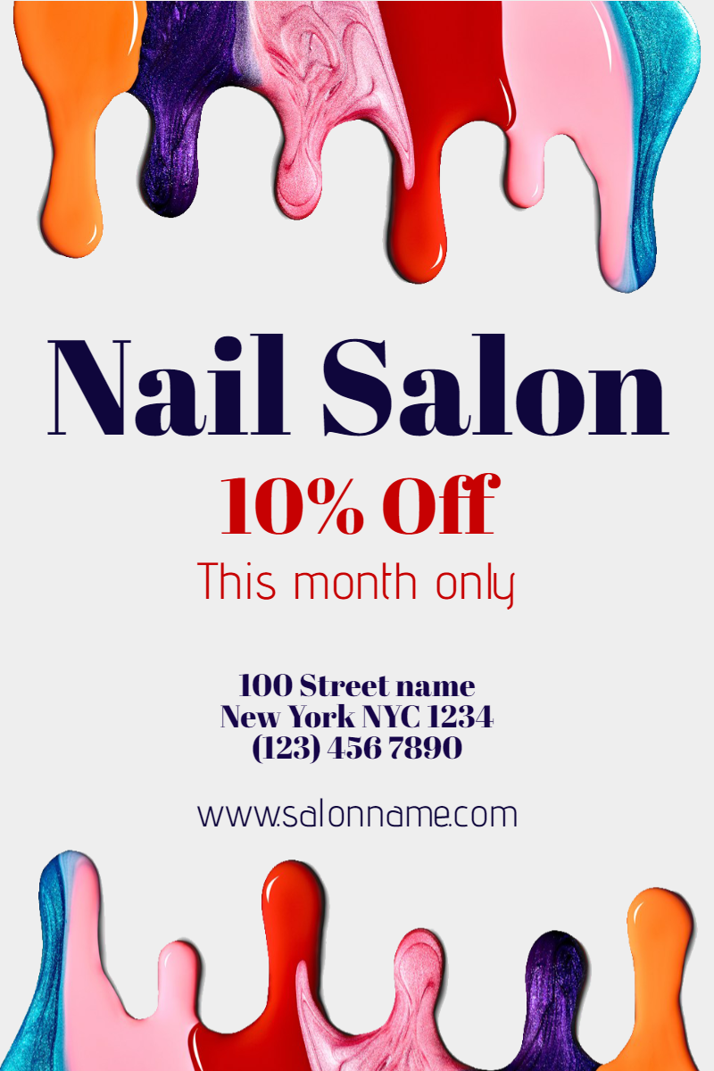 Nail Salon #nail #nailart #salon Design  Template 