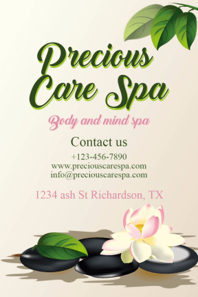 Precious care spa #spa #care #relax #business #poster