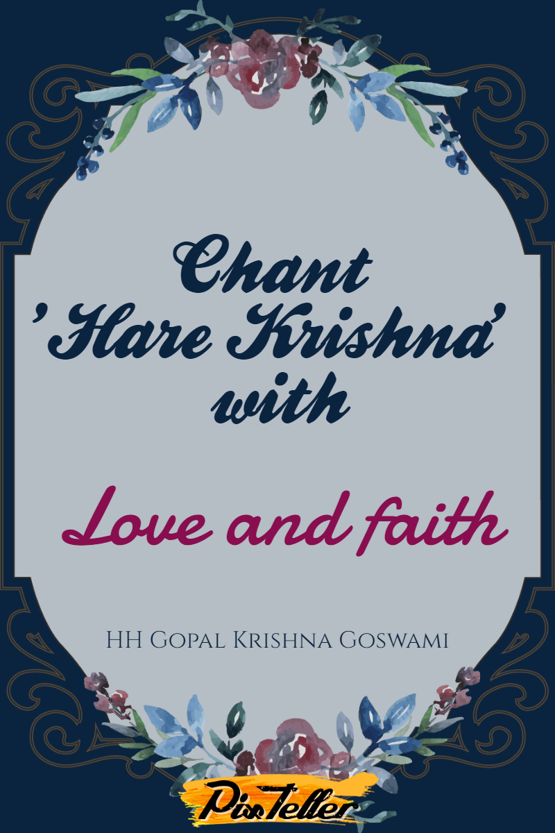 chants Hare Krishna with love and Design 