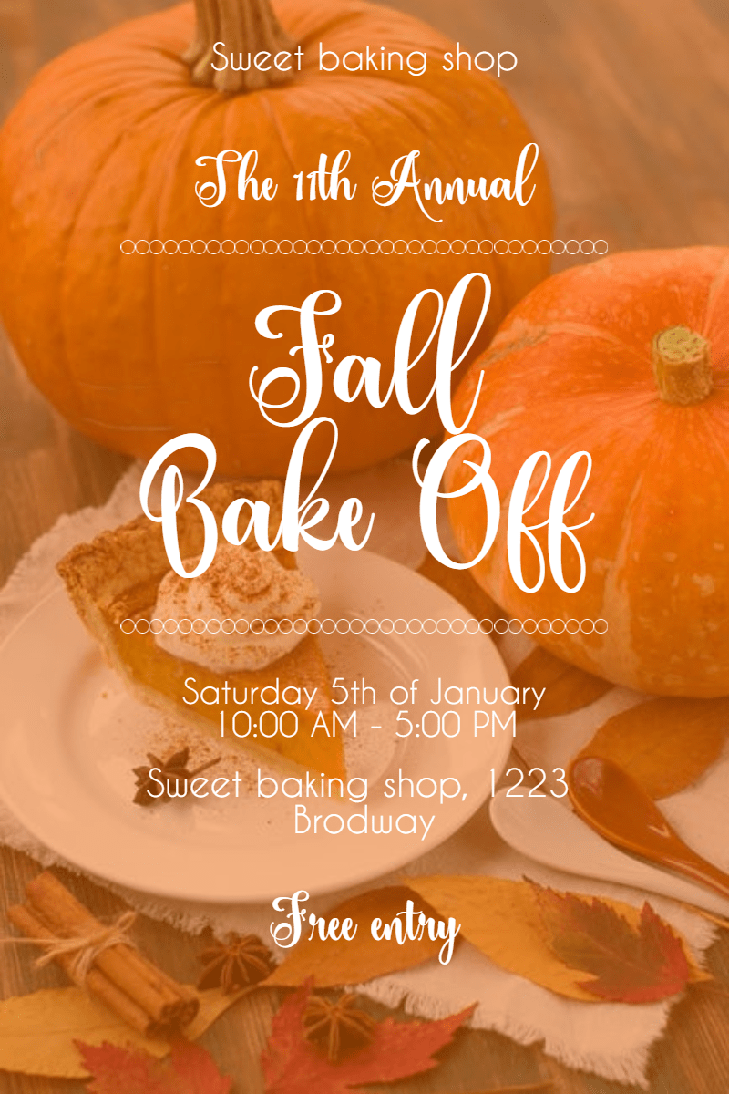 Fall Bake Off invitation poster Design Template 138642